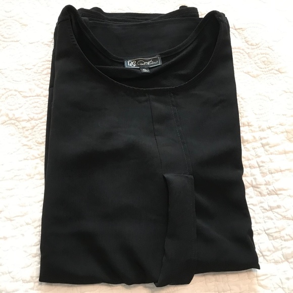 NWOT DG2 black double layer easy tank top with pleat detail (XL) - Picture 14 of 14